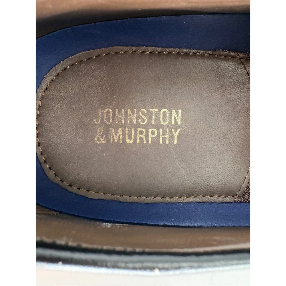 Johnston & Murphy Leather Bit Loafers Mens 10.5M Black Dress Shoes‎ Slip On